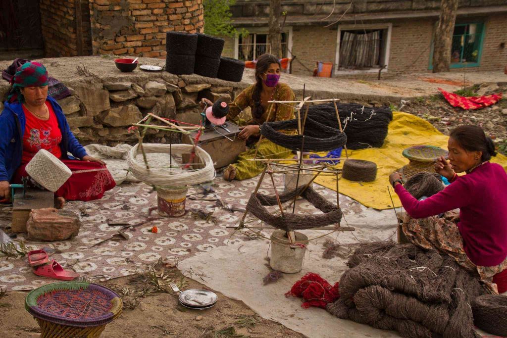 Eco-friendly wool production in Nepal.