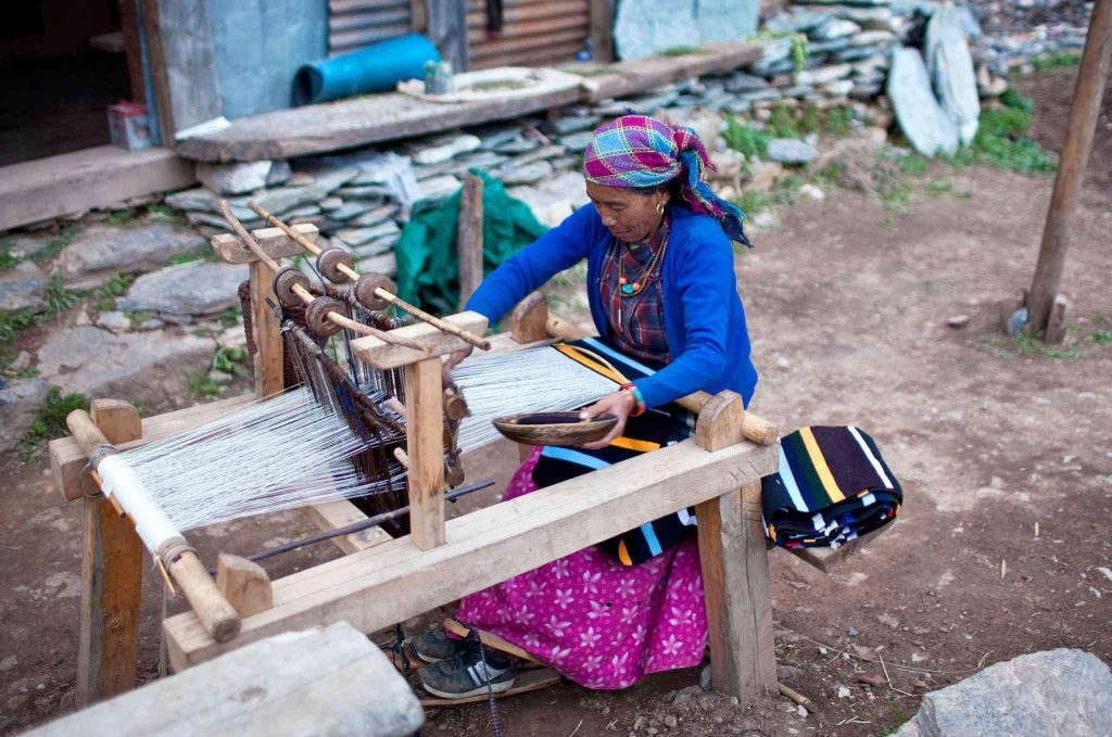 Pashmina artisan at work.