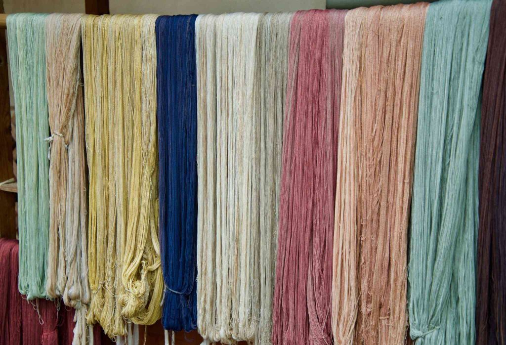 Natural dyes used in Pashmina.